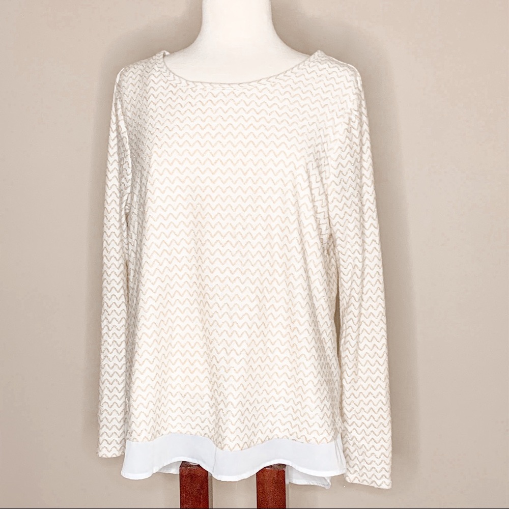 Three Pink Hearts | Gold Chevron Split Back Blouse